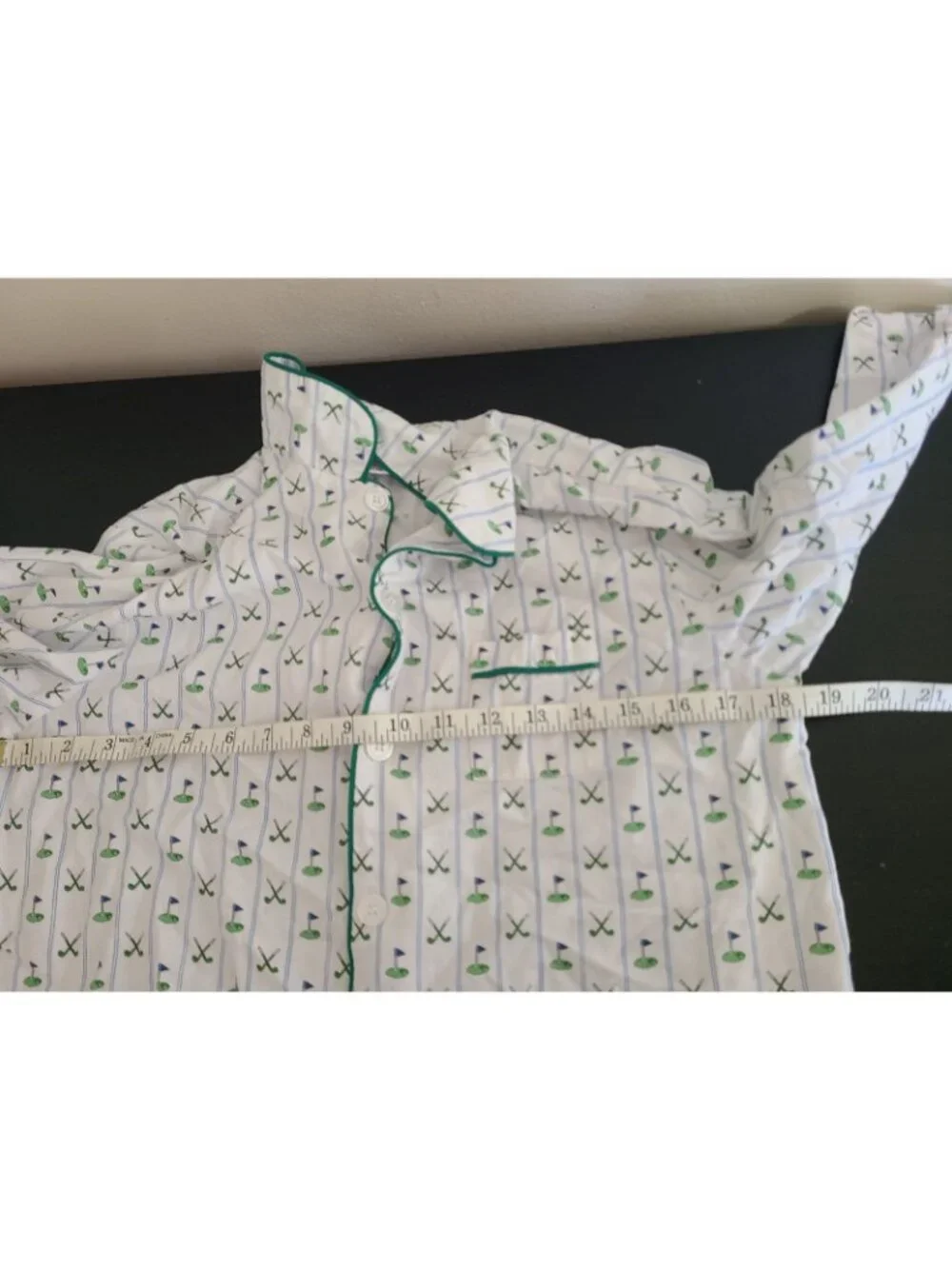 Petite Plume Kid's Twill Pajama Set in Fairway Stripe size 14